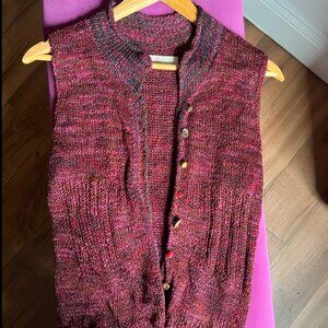 Hand knit Lisa Parks vest- multicolored